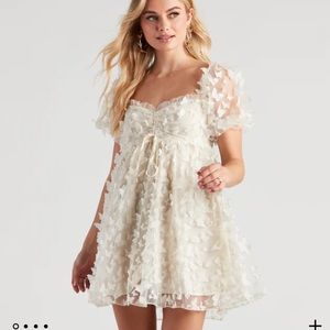 Windsor Butterfly Puff Sleeve Skater Dress
